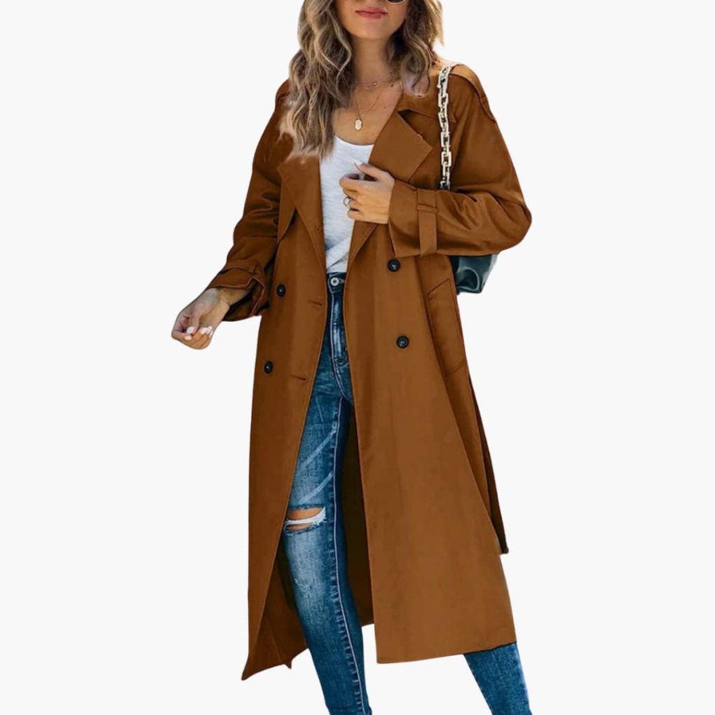 Manteau Trench pour Femmes avec Patte de Bouton Prix de Vente