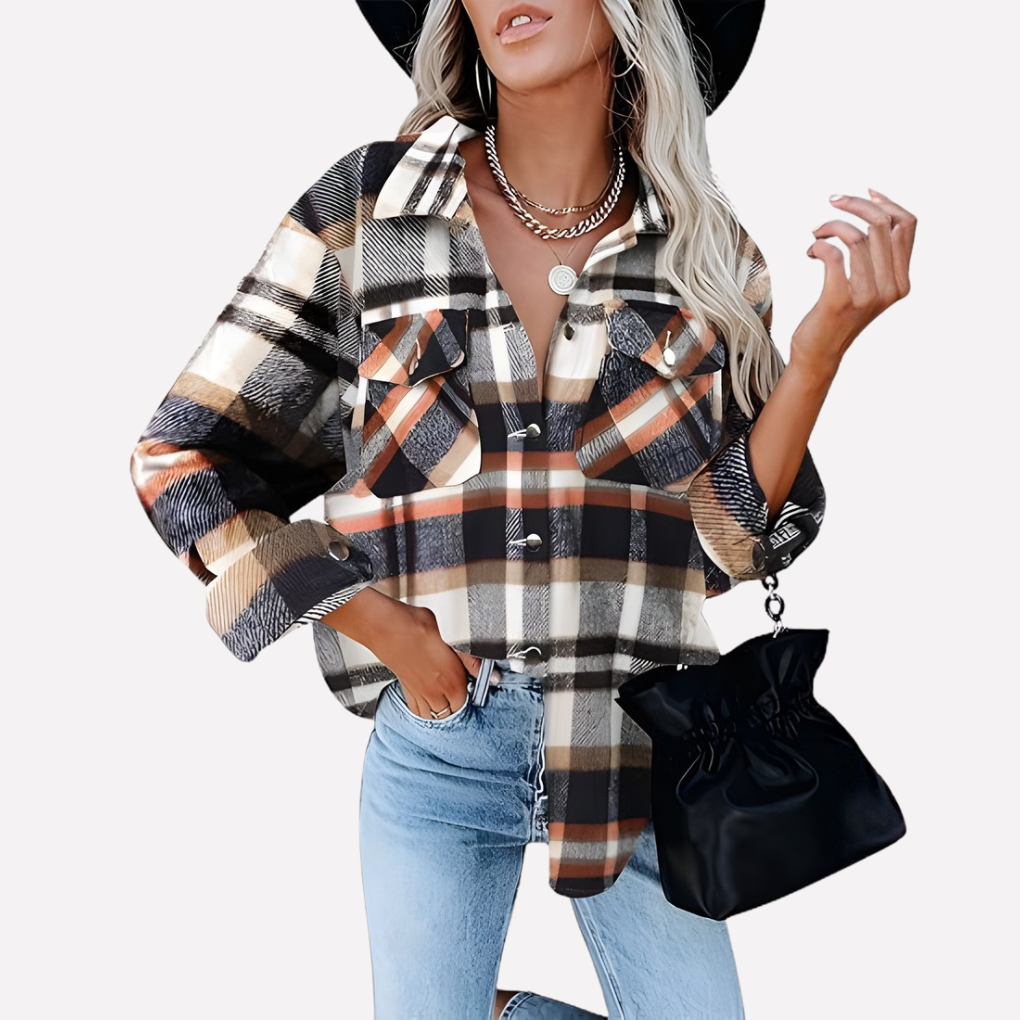 Veste à carreaux pour femmes