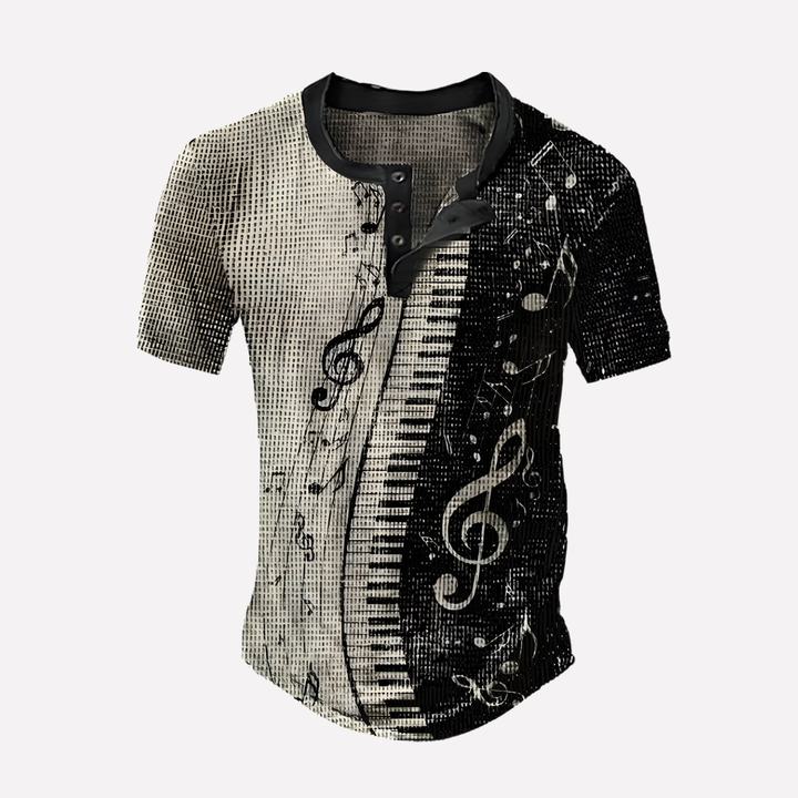 T-shirt casual en maille waffle pour homme