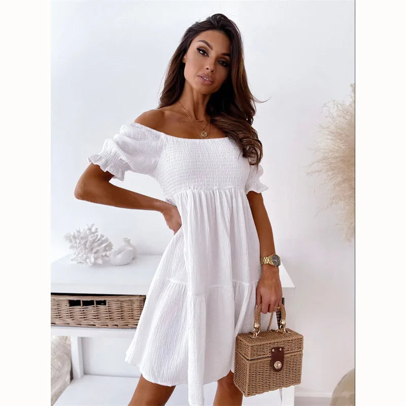 Robe Mini Élégante Une Épaule pour Été