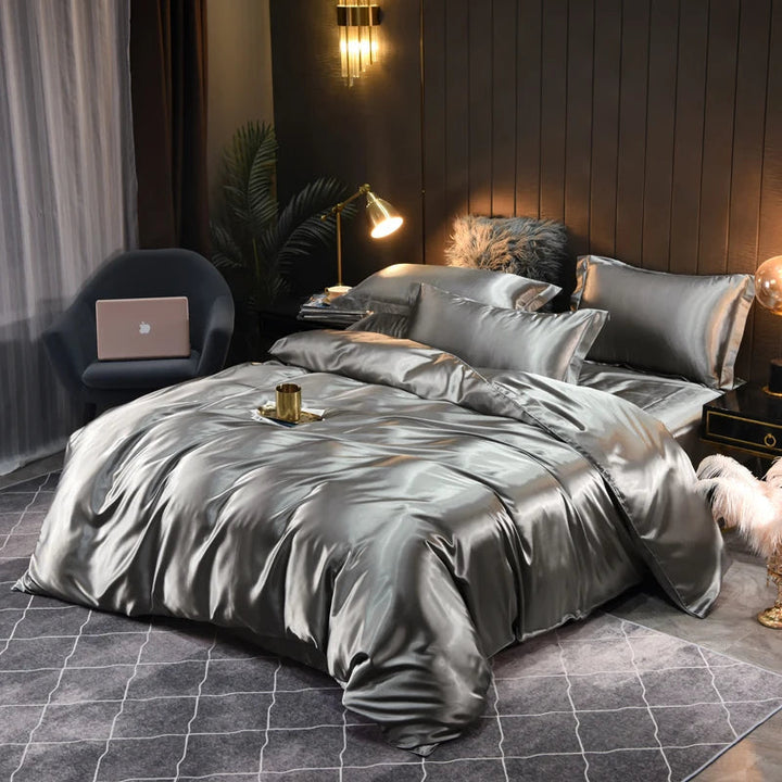 Ensemble de Linge de Lit en Satin Soyeux Indulgez-vous dans le Confort Luxueux et le Design Élégant