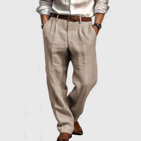Pantalons Casual en Coton-Lin pour Hommes – Élégance Détendue pour un Confort Quotidien