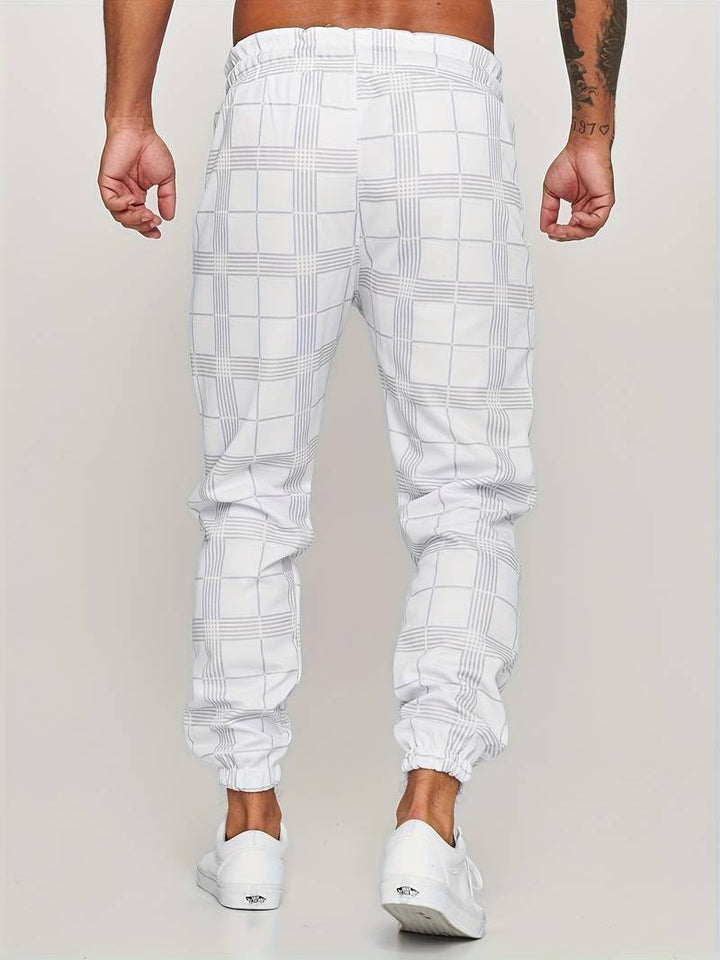 UrbanFit – Pantalons de jogging slim fit à carreaux pour hommes