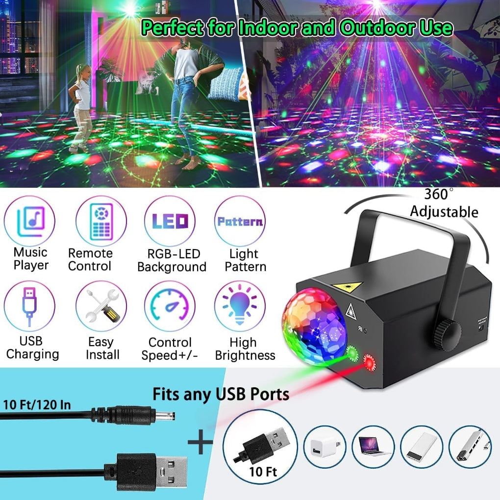 Lumière Disco Laser 2-en-1