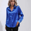 Blouse en satin à manches longues pour femme