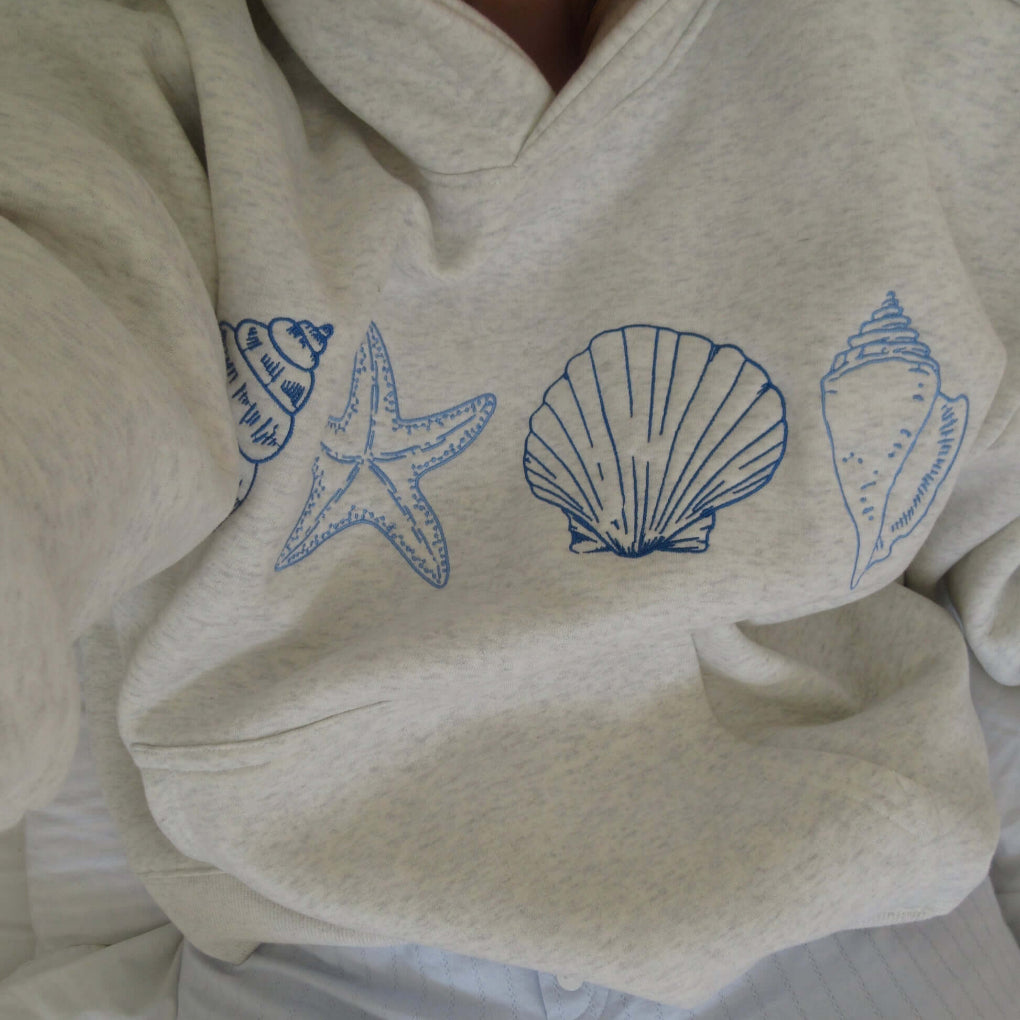 Hoodie à imprimé de coquillage pour femmes