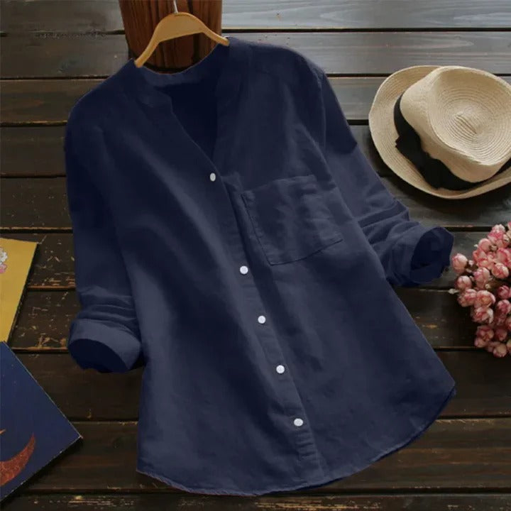 Chemise en lin et coton pour femme