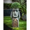 GardenGlow - Pot de Fleurs Sculptural avec Lumière LED Solaire