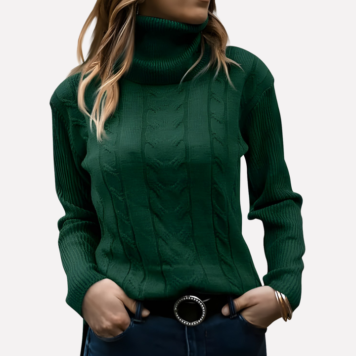 Pull-over Col Roulé Femme – Style Décontracté Quotidien