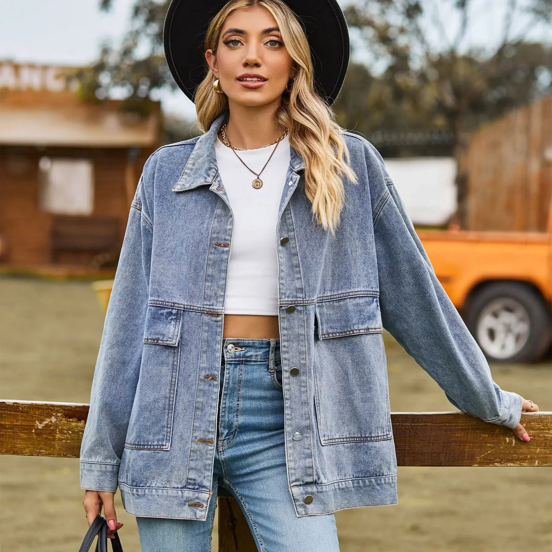 Veste en denim classique vintage pour femmes