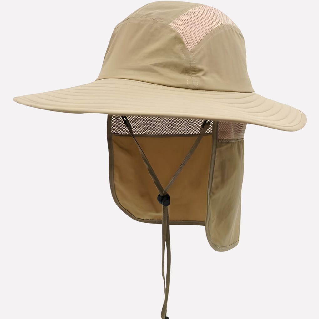 Chapeau de pêche avec flap pour protection extérieure