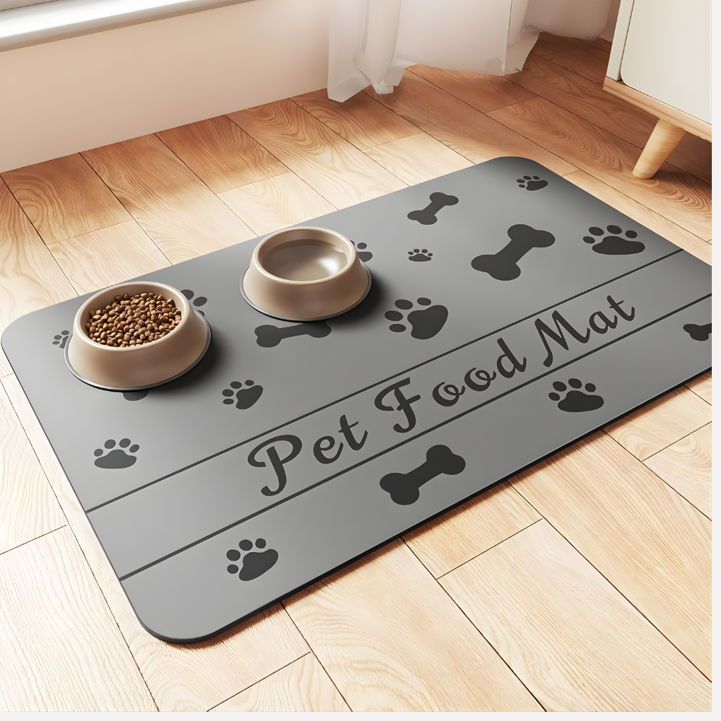 Tapis de Nourriture pour Animaux - Tapis Absorbant pour Bol de Nourriture et d'Eau