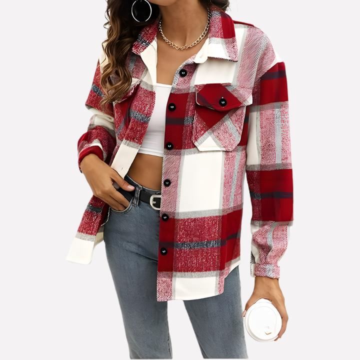 Veste à carreaux pour femmes