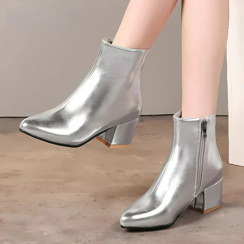 Bottes Cheville en Argent Tendance pour Femmes
