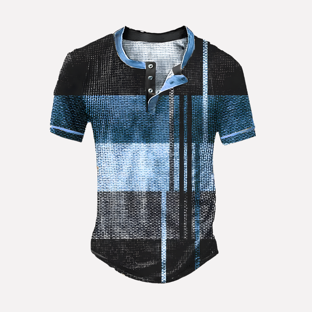 T-shirt casual en maille waffle pour homme