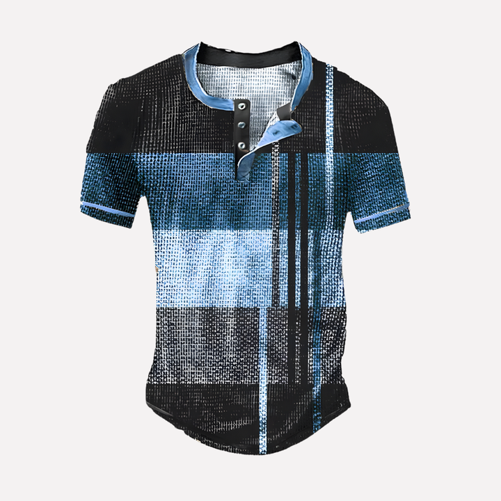 T-shirt casual en maille waffle pour homme