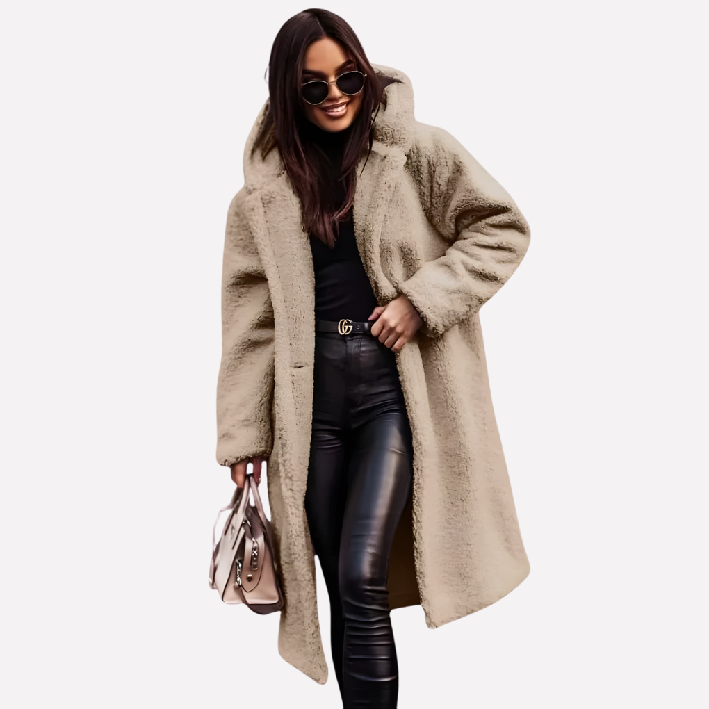 Manteau avec capuche pour femme avec fermeture par bouton