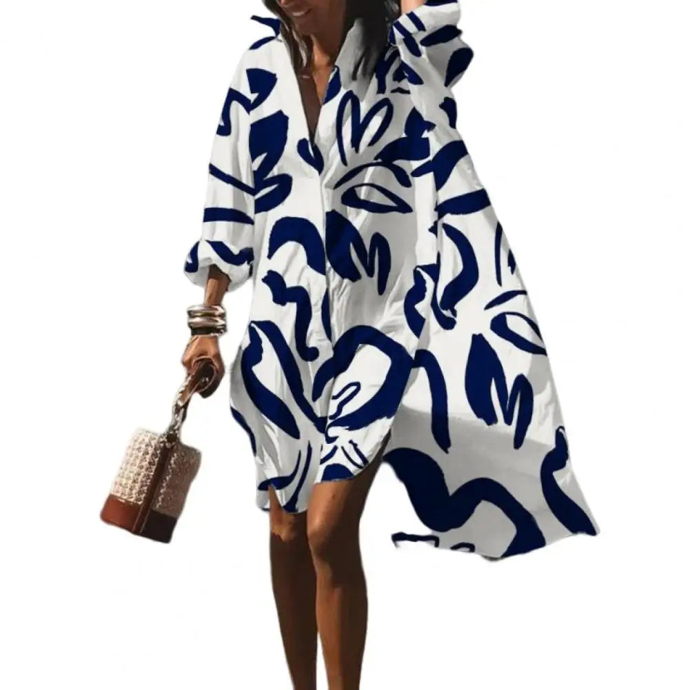 Robe d'été oversize pour femme avec imprimé boho