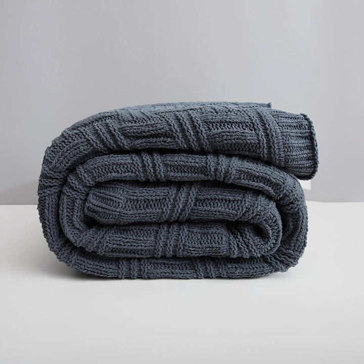 ChaleureuxCocoon - Couverture en Tricot Double Couche Épais et Doux