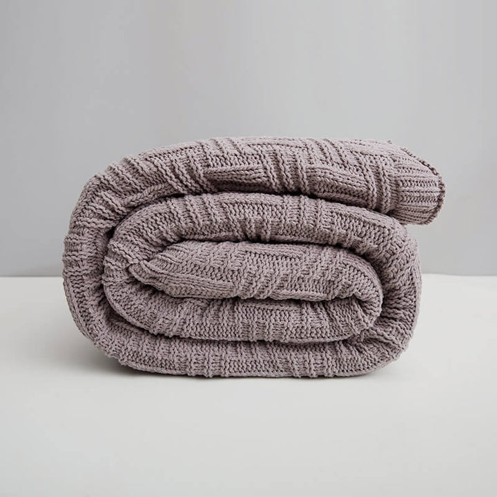 ChaleureuxCocoon - Couverture en Tricot Double Couche Épais et Doux
