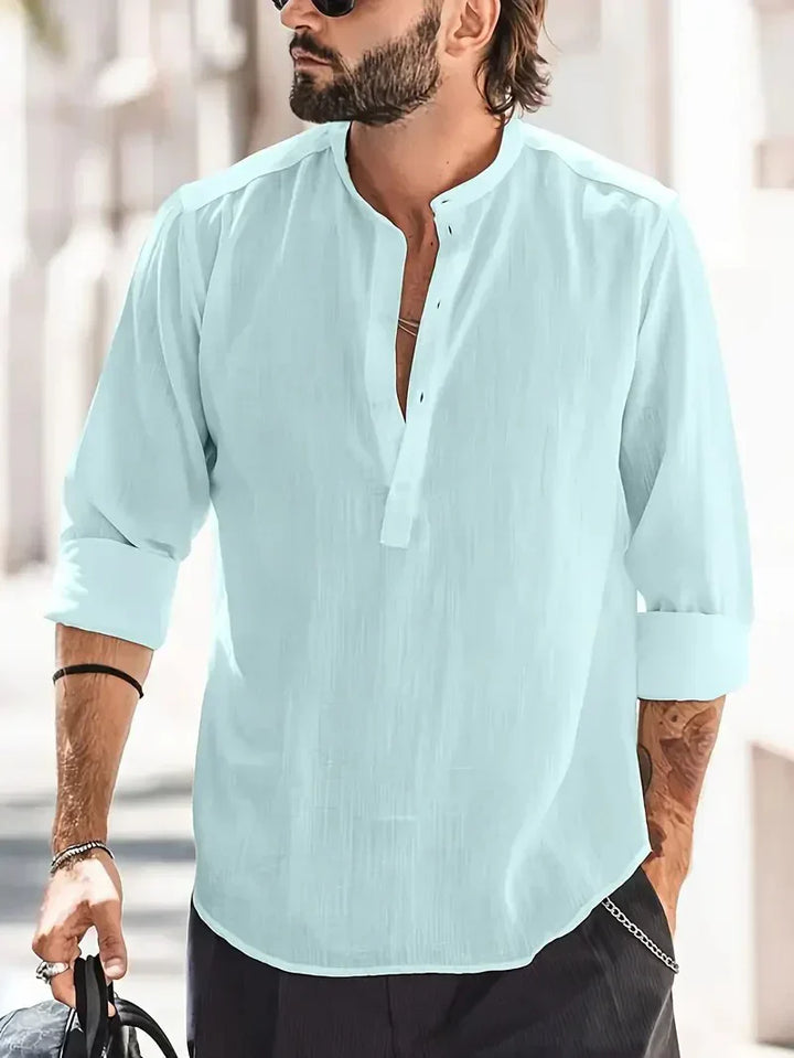 Chemise en lin d'été décontractée pour hommes
