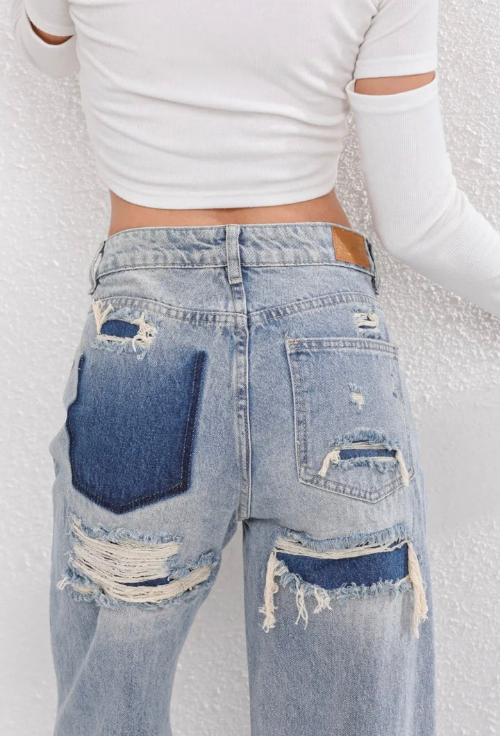 Jeans Vintage Déchirés pour Femmes