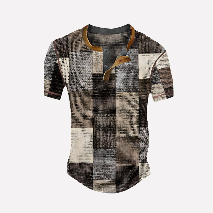 T-shirt casual en maille waffle pour homme