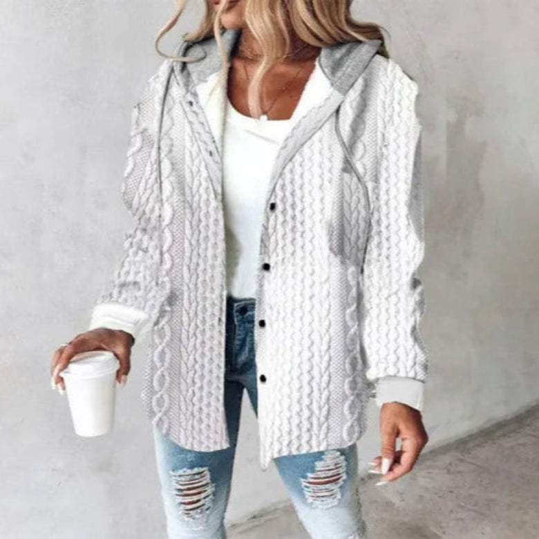 Manteau à capuche à carreaux pour femmes