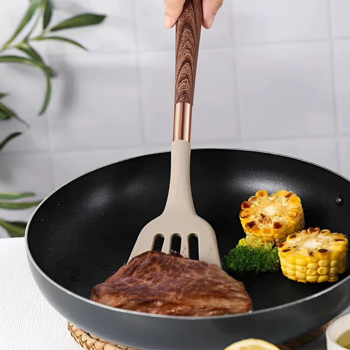 Ensemble de 10 Ustensiles de Cuisine en Silicone Luxe