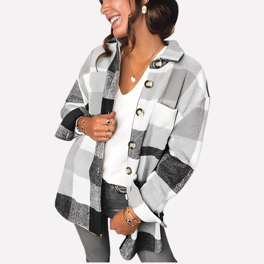 Veste à carreaux pour femmes