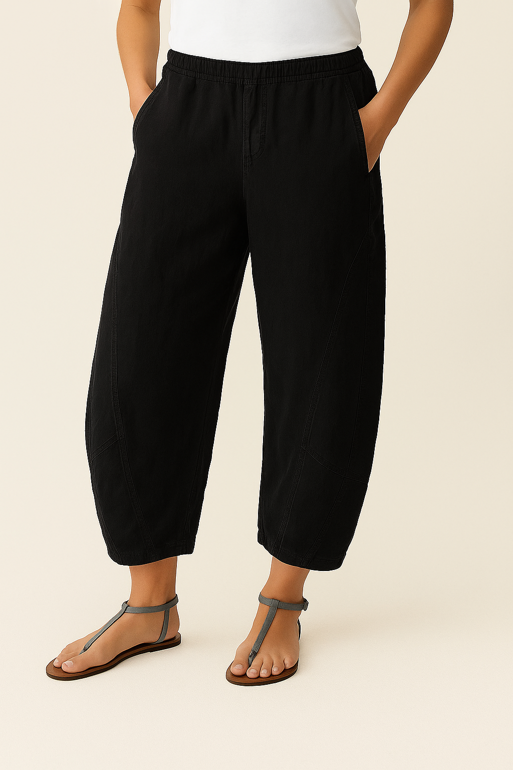 Pantalons en coton casual unisole pour femme