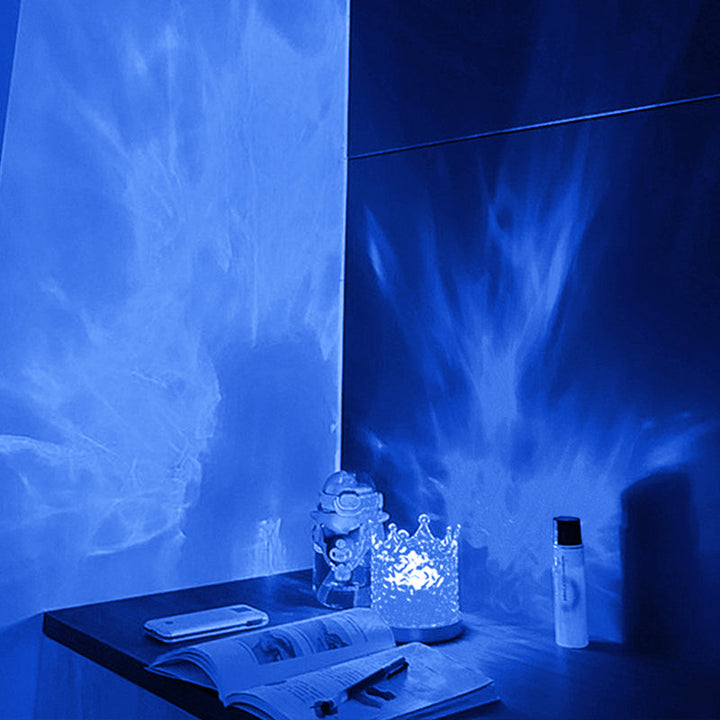Lampe relaxante avec vagues océaniques colorées