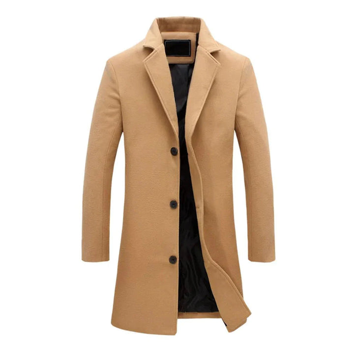 Manteau d'hiver long pour homme avec revers