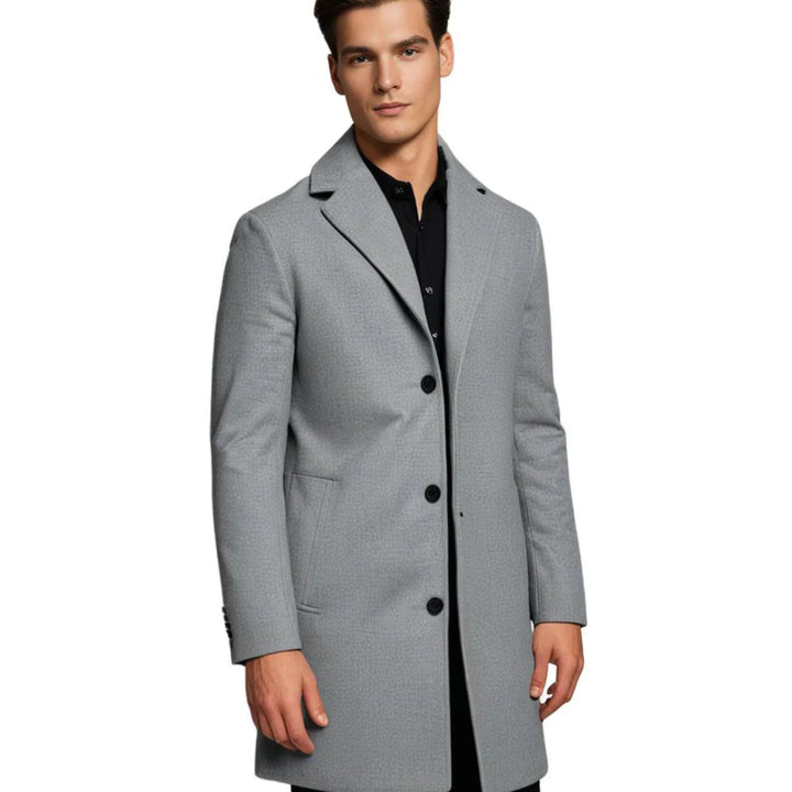 Manteau d'hiver long pour homme avec revers