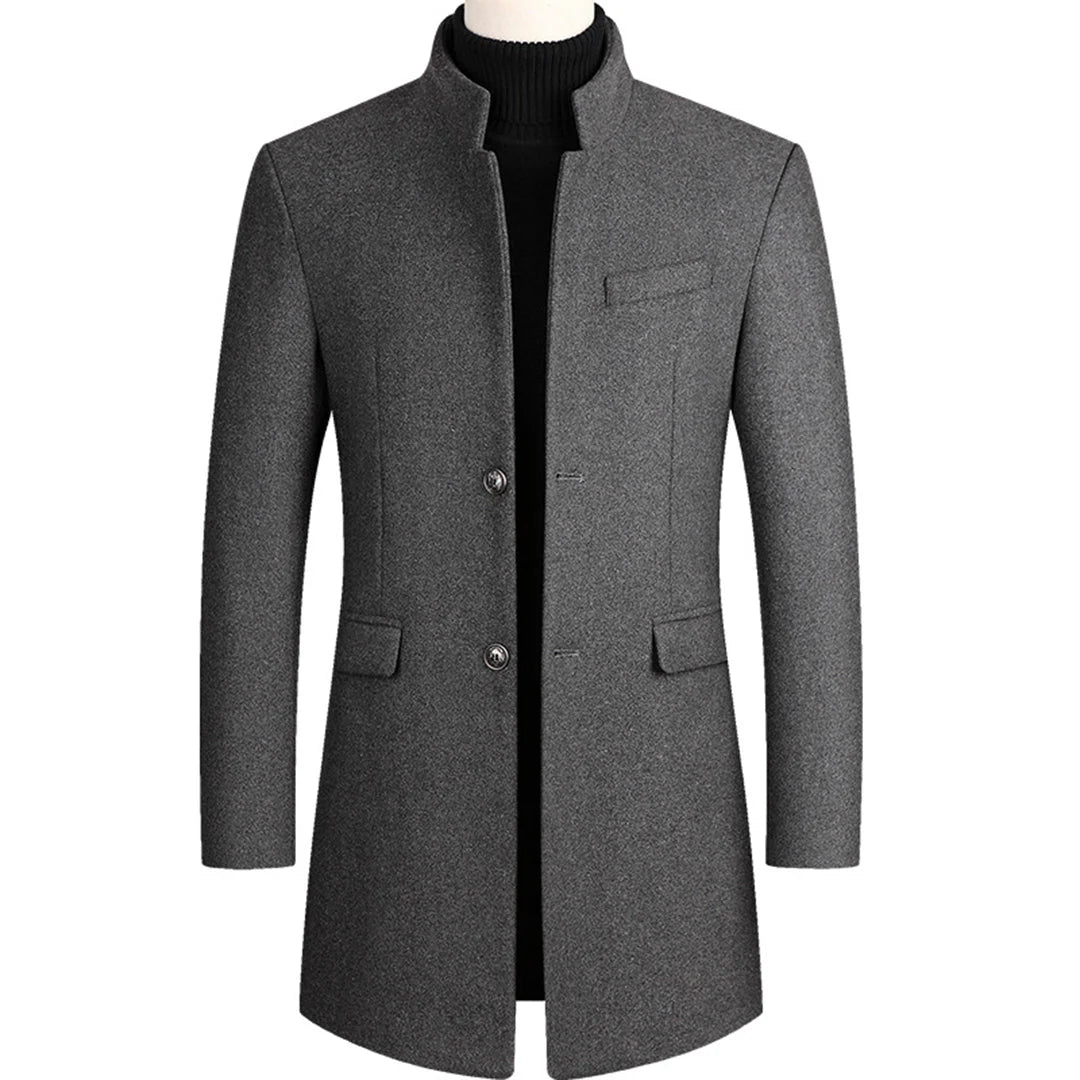 Manteau d'hiver long pour homme avec revers
