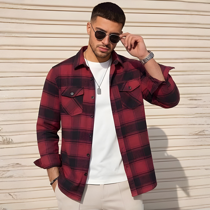 Chemise Flanelle Carree pour Homme