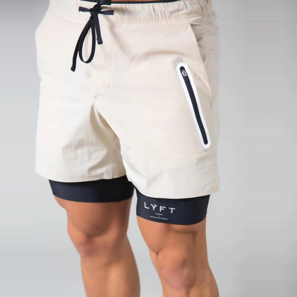 2-en-1 Shorts de Sport et d'Entraînement pour Hommes
