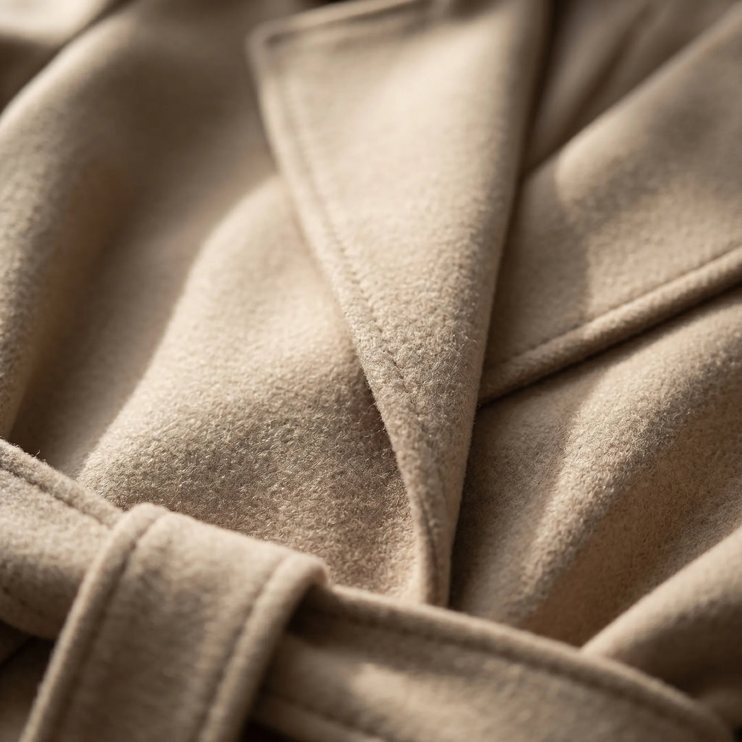 Manteau Long à Double Boutonnage avec Ceinture
