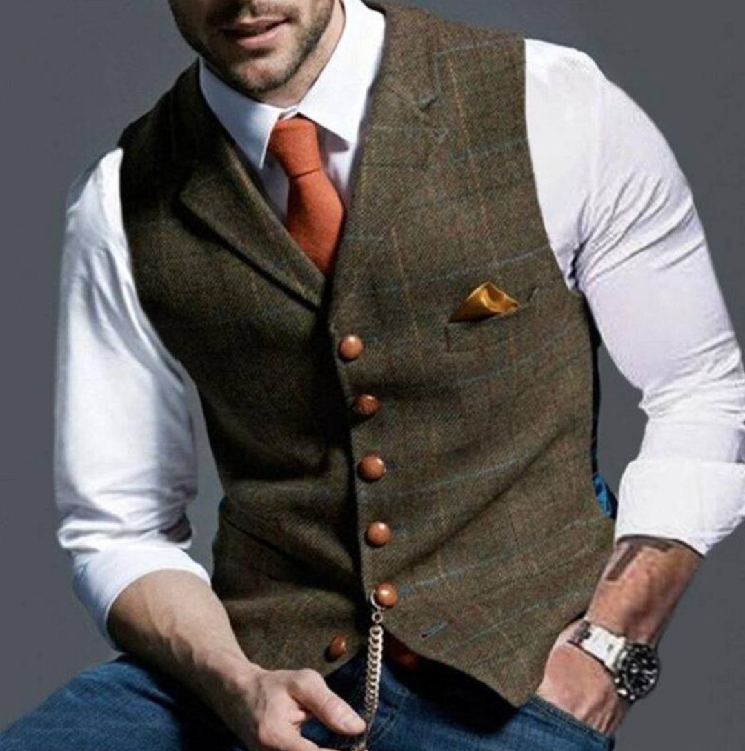 Gilet Vintage pour Homme – Style Classique avec Touche Moderne