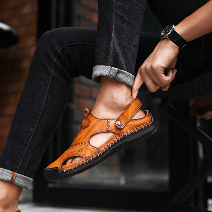 Sandales en cuir respirantes pour hommes
