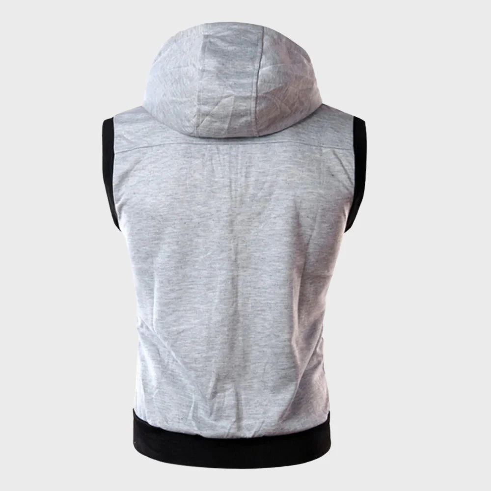 Gilet sans manches à capuche pour hommes