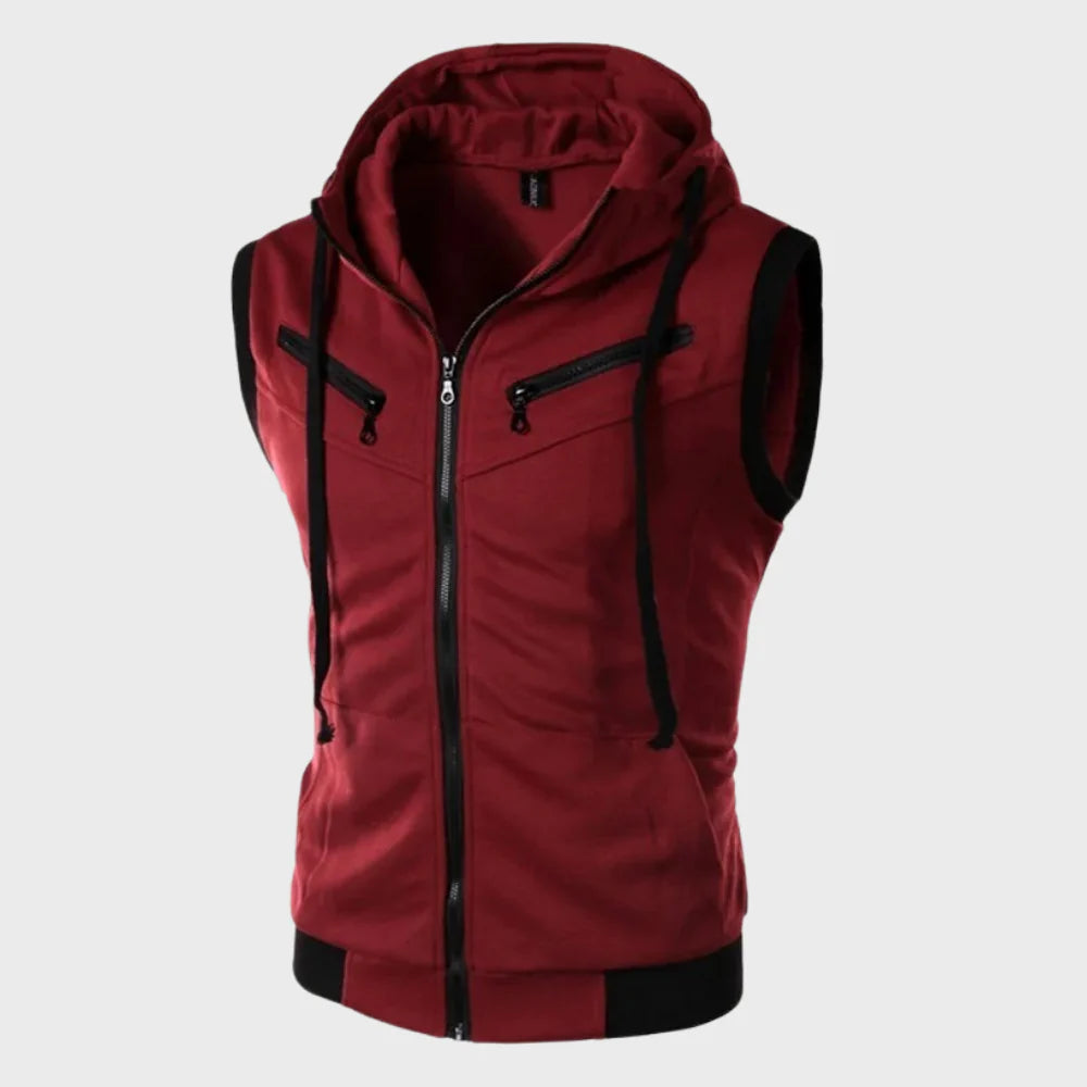 Gilet sans manches à capuche pour hommes