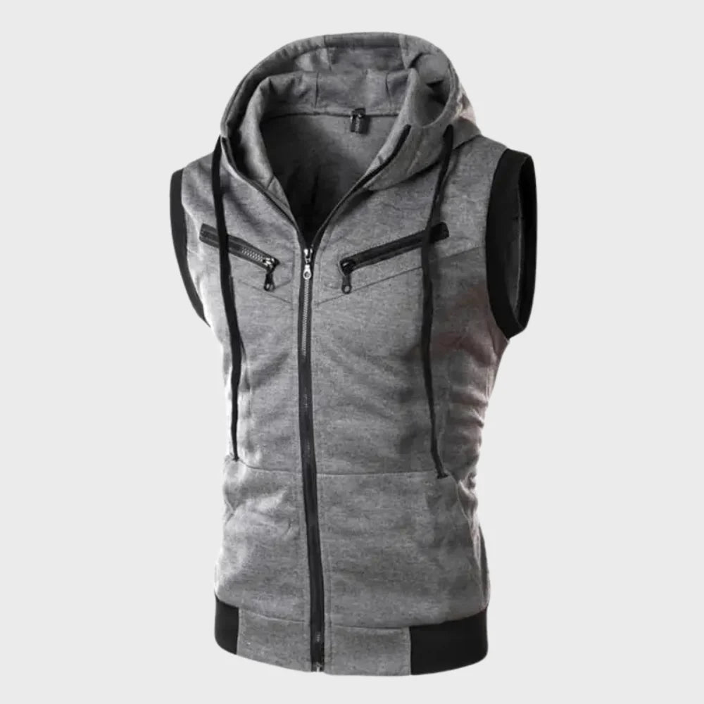 Gilet sans manches à capuche pour hommes