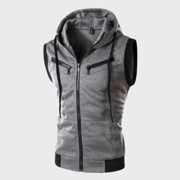 Gilet sans manches à capuche pour hommes