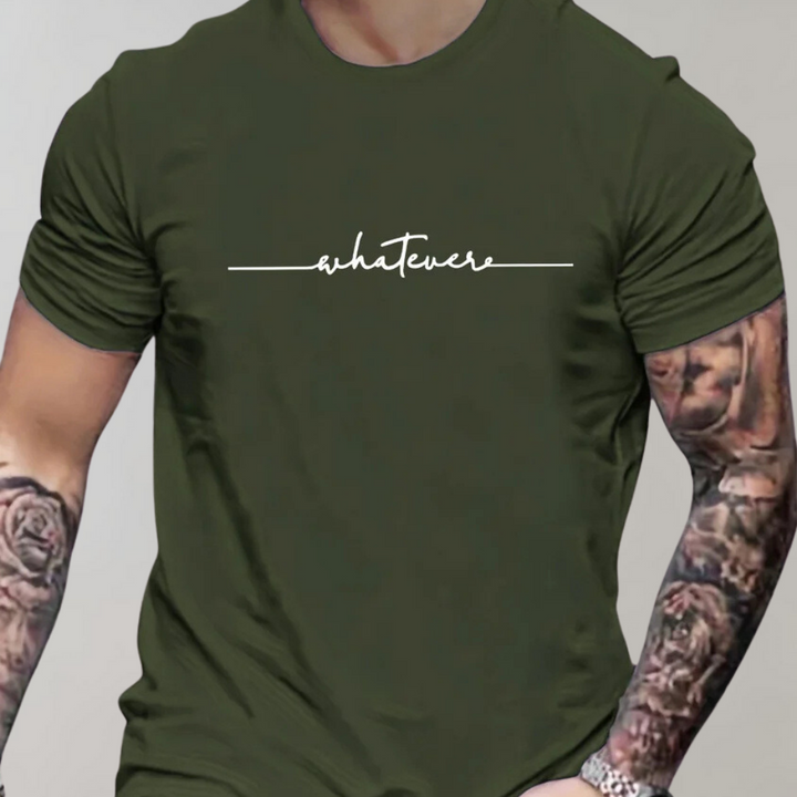 T-shirt casual pour homme avec col rond et impression minimaliste