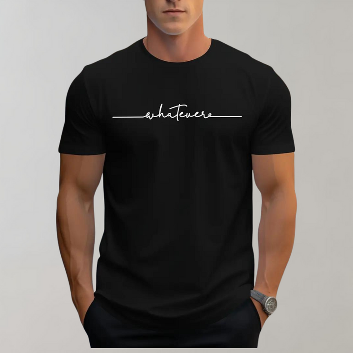 T-shirt casual pour homme avec col rond et impression minimaliste