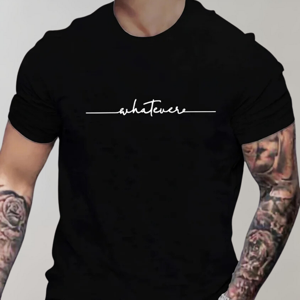 T-shirt casual pour homme avec col rond et impression minimaliste