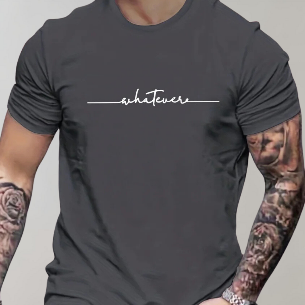 T-shirt casual pour homme avec col rond et impression minimaliste