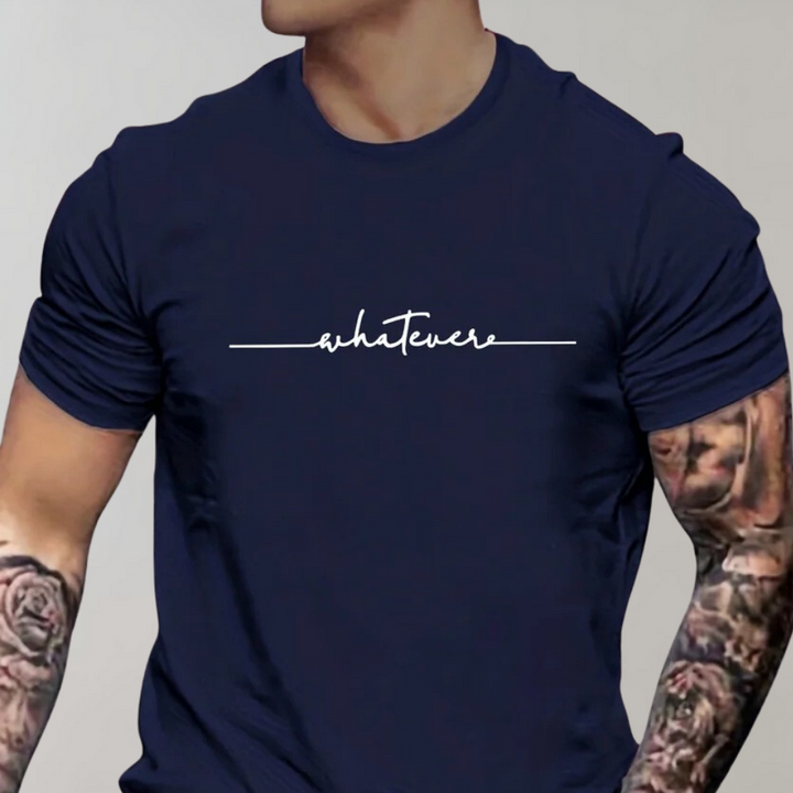 T-shirt casual pour homme avec col rond et impression minimaliste
