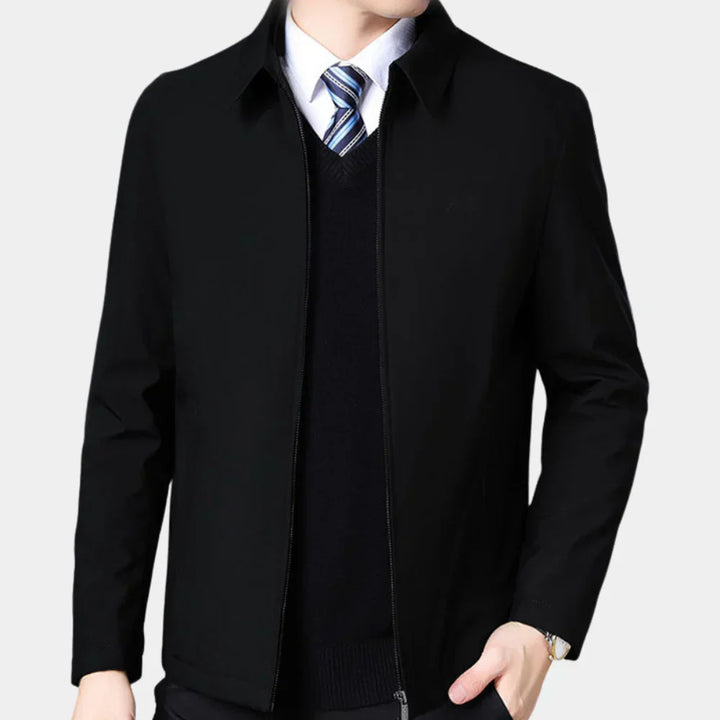 Veste d'automne pour homme avec zip et col classique